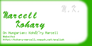 marcell kohary business card